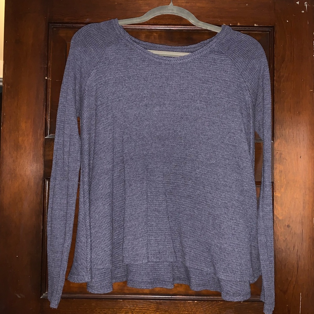 Women's Purple Knit Waffle Top